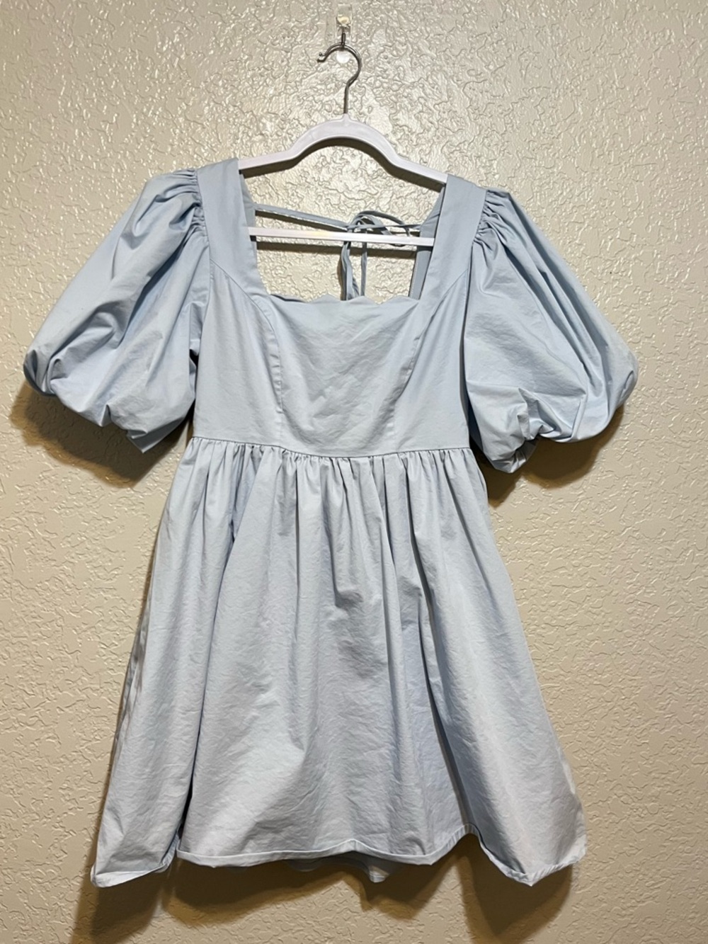 Mable Light Blue Puff Sleeve Babydoll Dress Size Small